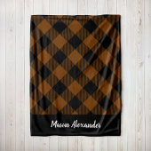 Rustiek koper en zwart buffel controleren Monogram Fleece Deken