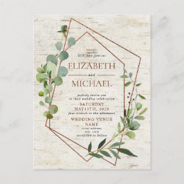 Rustiek koper geometrisch groen berken Briefkaart