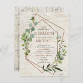 Rustiek koper geometrisch groen berken Briefkaart (Voorkant / Achterkant)