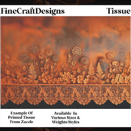 Rustiek Koper & Kant Bloemen Panel EJ7 Decoupage Tissuepapier