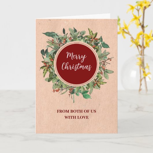 Rustiek koppel van kerstvakantie kaart (Gele Bloem)