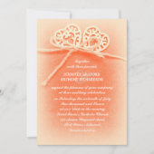 Rustiek Koraal Kleur bruiloft uitnodiging (Voorkant)