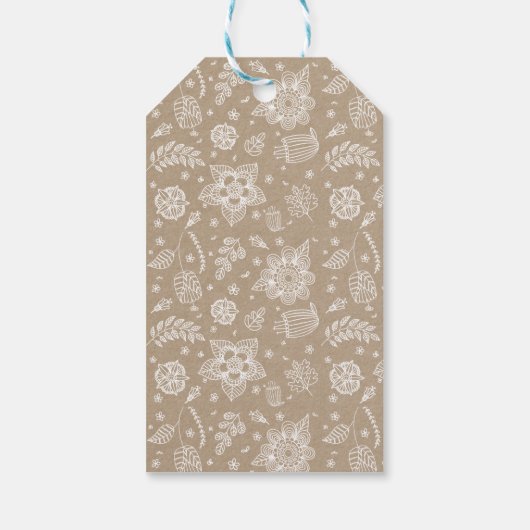 Rustiek Kraft Bloemen Happy Easter Gift Label Cadeaulabel (Achterkant)