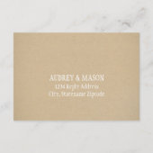 Rustiek Kraft Bruiloft Wit Script RSVP Kaartje (Achterkant)