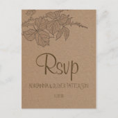 Rustiek Kraft Bruin Papier Verlaat Huwelijk RSVP Uitnodiging Briefkaart (Voorkant)