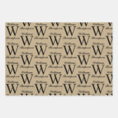 Rustiek Kraft Bruin Script Kalligrafie Monogram Inpakpapier Vel (Voorkant 2)