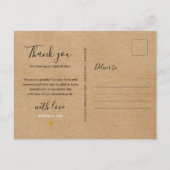 Rustiek Kraft Elegant Script Dank u Briefkaart (Achterkant)