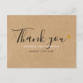 Rustiek Kraft Elegant Script Dank u Briefkaart (Voorkant)
