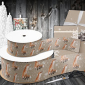 Rustiek Kraft Elegant Sneeuwrood Vos Grosgrain Lint