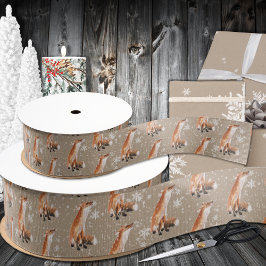 Rustiek Kraft Elegant Sneeuwrood Vos Grosgrain Lint
