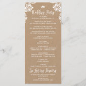 Rustiek Kraft Kant Trouwceremonie Programma Programmakaart (Achterkant)