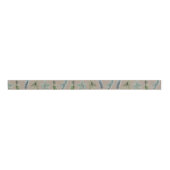 Rustiek Kraft Paper Winter Woodland Spruce Branche Grosgrain Lint (Voorkant)