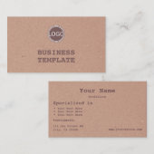 Rustiek Kraft Papier  Bruin Eenvoudig met Logo Visitekaartje (Voorkant / Achterkant)
