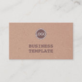 Rustiek Kraft Papier  Bruin Eenvoudig met Logo Visitekaartje (Voorkant)