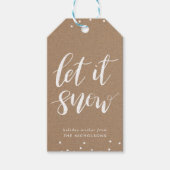 Rustiek Kraft Papier Kerstmis | Laat het sneeuwen Cadeaulabel (Voorkant)