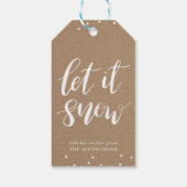 Rustiek Kraft Papier Kerstmis | Laat het sneeuwen Cadeaulabel (Achterkant)