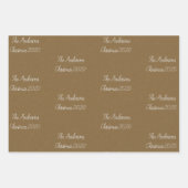 Rustiek Kraft Papier Witte Familienaam Kerstmis Inpakpapier Vel (Voorkant 3)