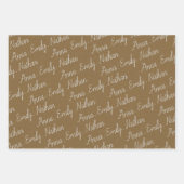 Rustiek Kraft Papier Witte Familienaam Kerstmis Inpakpapier Vel (Voorkant 2)