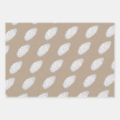 Rustiek Kraft Papier Witte Winter Pine Kegels Mode Inpakpapier Vel (Voorkant 3)