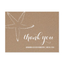 Rustiek Kraft Papier Zeester Nautische bruiloft