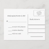 Rustiek Kraft Papier Zilver Antler Wedding RSVP Uitnodiging Briefkaart (Achterkant)