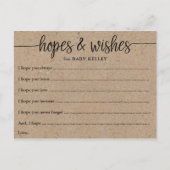 Rustiek Kraft Script Baby Hopes & Wishes Kaart (Voorkant)