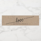 Rustiek Kraft Script Liefde Vrijgezellenfeest Waterfles Etiket (Enkel label)