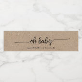 Rustiek Kraft Script Oh Baby Waterfles Etiket (Enkel label)