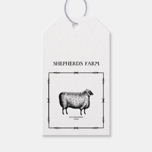 Rustiek Kraft Sheep Boerderij Business Pakket of p Cadeaulabel (Voorkant)