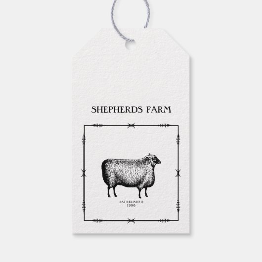 Rustiek Kraft Sheep Boerderij Business Pakket of p Cadeaulabel (Achterkant)