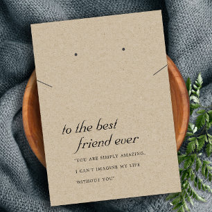 RUSTIEK KRAFT VRIEND CADEAU KETTING OORBEL KAART PLAATSKAARTJE