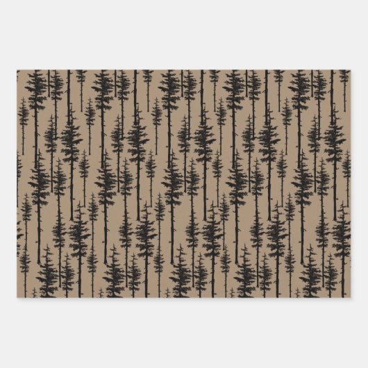 Rustiek Kraft Zwarte Oostelijke dennenbos Inpakpapier Vel (Voorkant 2)
