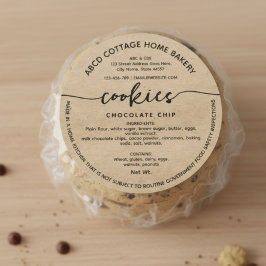 Rustiek Kraftpapier Cookies Label Cottage label