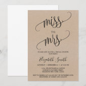  rustiek kraftpapier misser voor mevrouw bridal kaart (Voorkant / Achterkant)