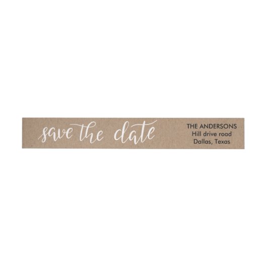 Rustiek Kraftpapier Save The Date Typografie (Individueel)