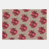 Rustiek kraftpapier stoffige rode bloemen op steng inpakpapier vel (Voorkant 2)