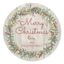 Rustiek krans Kerst sticker