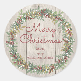 Rustiek krans Kerst sticker