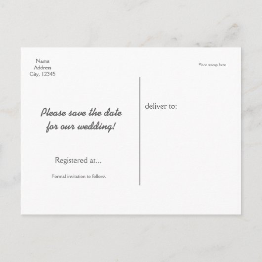 Rustiek kransbos SAVE DE DATUM Foto Briefkaart (Achterkant)