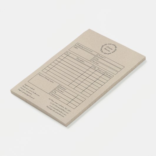 rustiek kransbruin papier post-it® notes (Schuin)