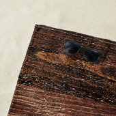 Rustiek krassen hout gepersonaliseerd strandlaken (In situ)