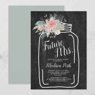 Rustiek krijt bloemenmetselaar jar script vrijgeze kaart