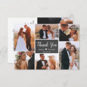 Rustiek krijtbord 6 Fotocollage Script Bruiloft Bedankkaart (Voorkant / Achterkant)