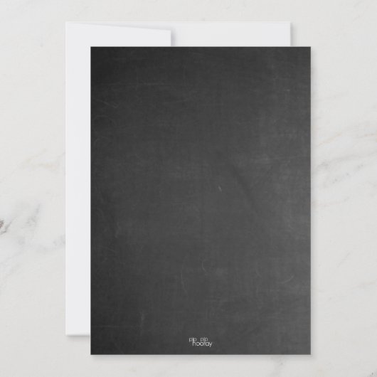 Rustiek krijtbord bloemenkrans Baby shower uitnodi Kaart (Achterkant)