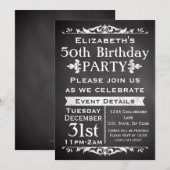 Rustiek krijtbord leisteen 50e verjaardagsfeest kaart (Voorkant / Achterkant)