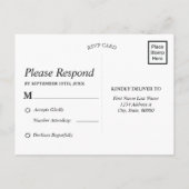 Rustiek krijtbord pioen bloemenmetselaar | RSVP Uitnodiging Briefkaart (Achterkant)