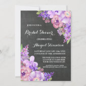 Rustiek krijtbord Purple Flowers Vrijgezellenfeest Kaart (Achterkant)