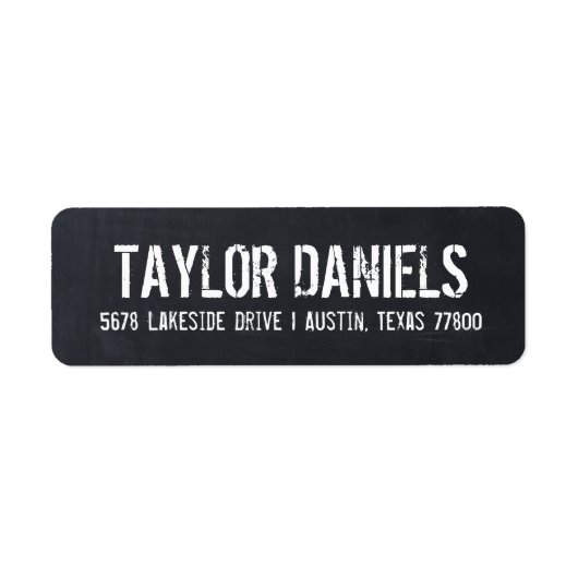 Rustiek krijtbord retour adreslabels etiket (Voorkant)
