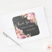 Rustiek krijtbord roze bloemenbruiloft Labels (Envelop)