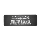 Rustiek krijtbord Script Save the Date Etiket (Voorkant)